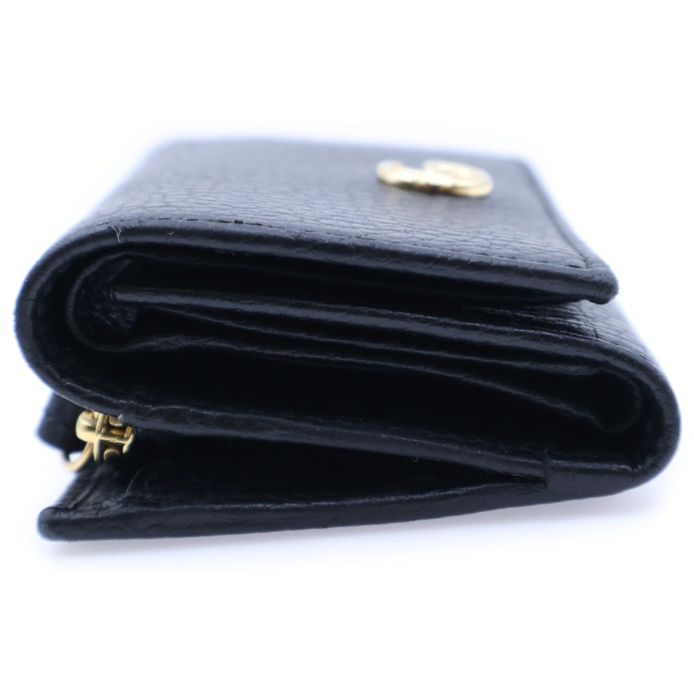 GUCCI(グッチ) GGマーモント 3つ折り財布 コンパクトウォレット コインケース ブラック レザー 644407 ゴールド金具