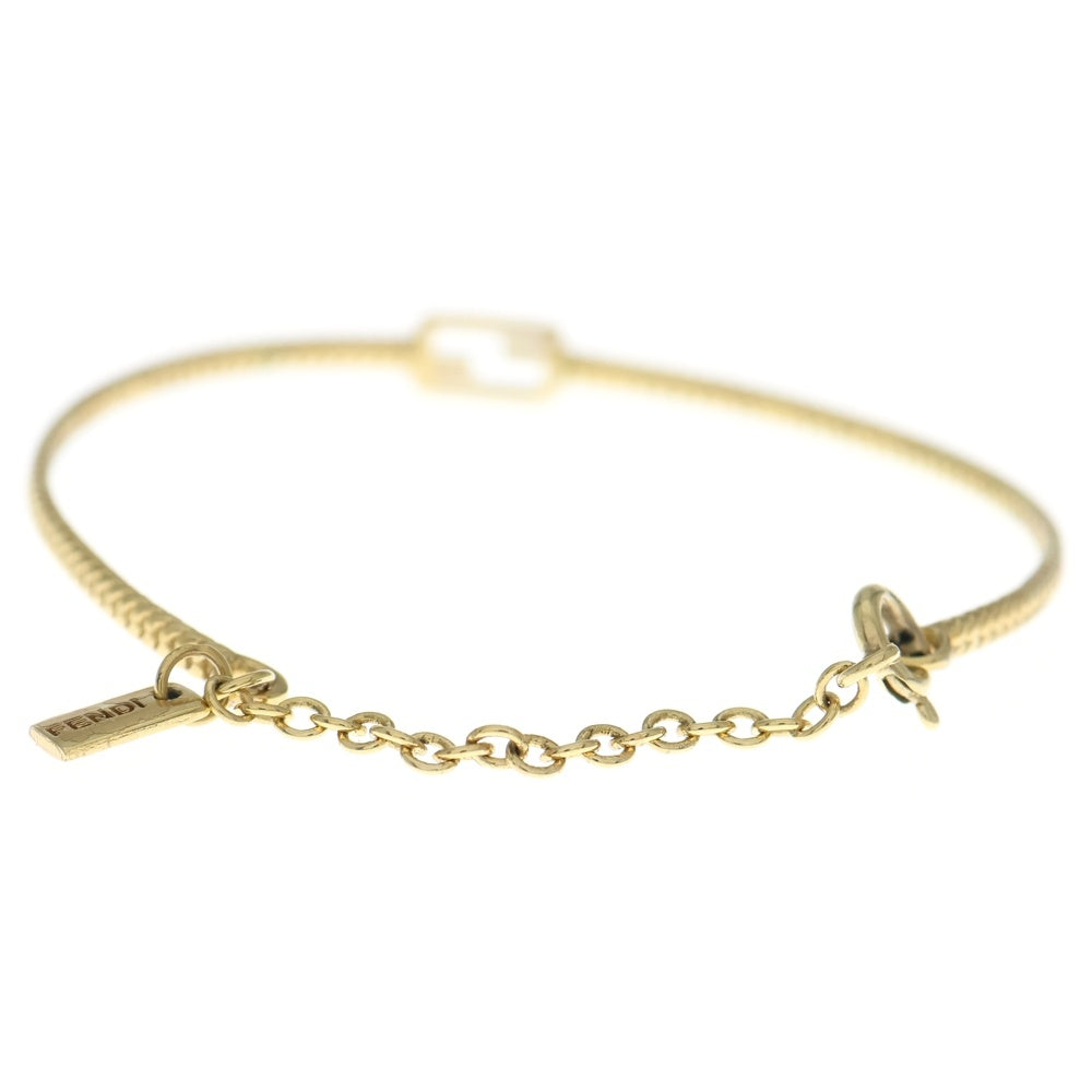 FENDI(フェンディ) FFロゴ バゲット チェーンブレスレット ゴールド レディース