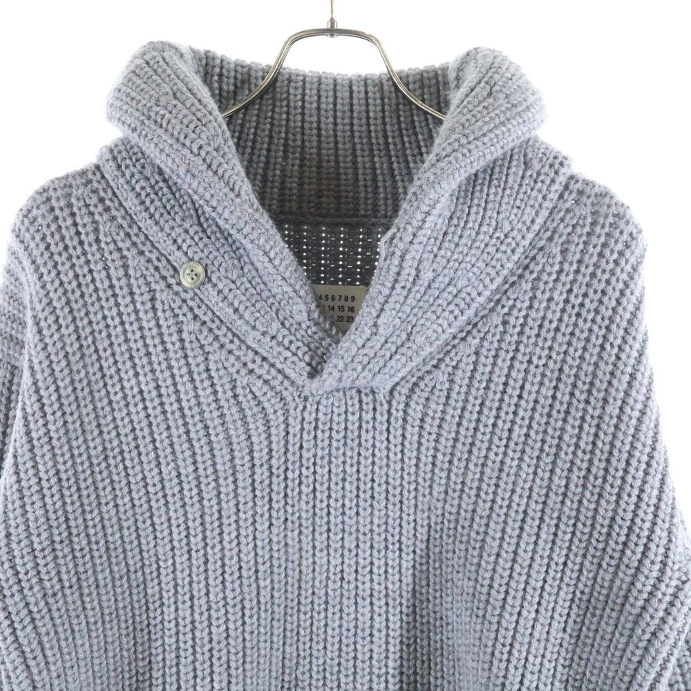 Martin Margiela(マルタンマルジェラ) 05AW ここのえタグ ウール ショールカラー プルオーバー 長袖ニット セーター グレー 30 YM070 61334