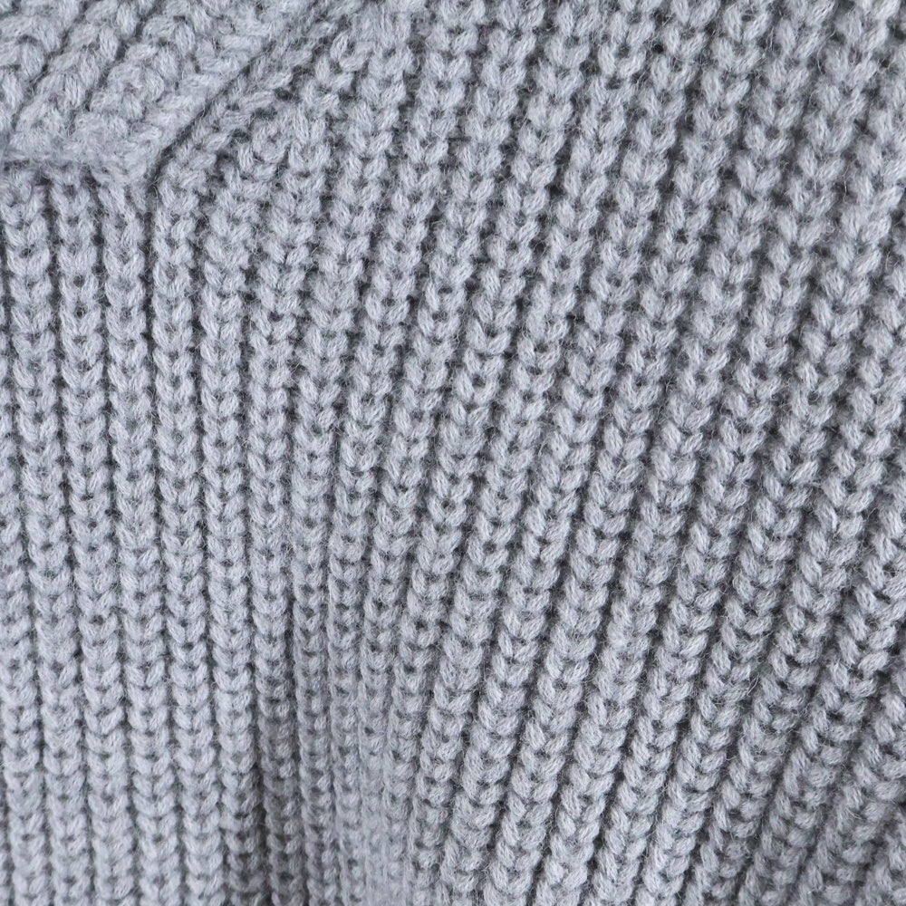 Martin Margiela(マルタンマルジェラ) 05AW ここのえタグ ウール ショールカラー プルオーバー 長袖ニット セーター グレー 30 YM070 61334