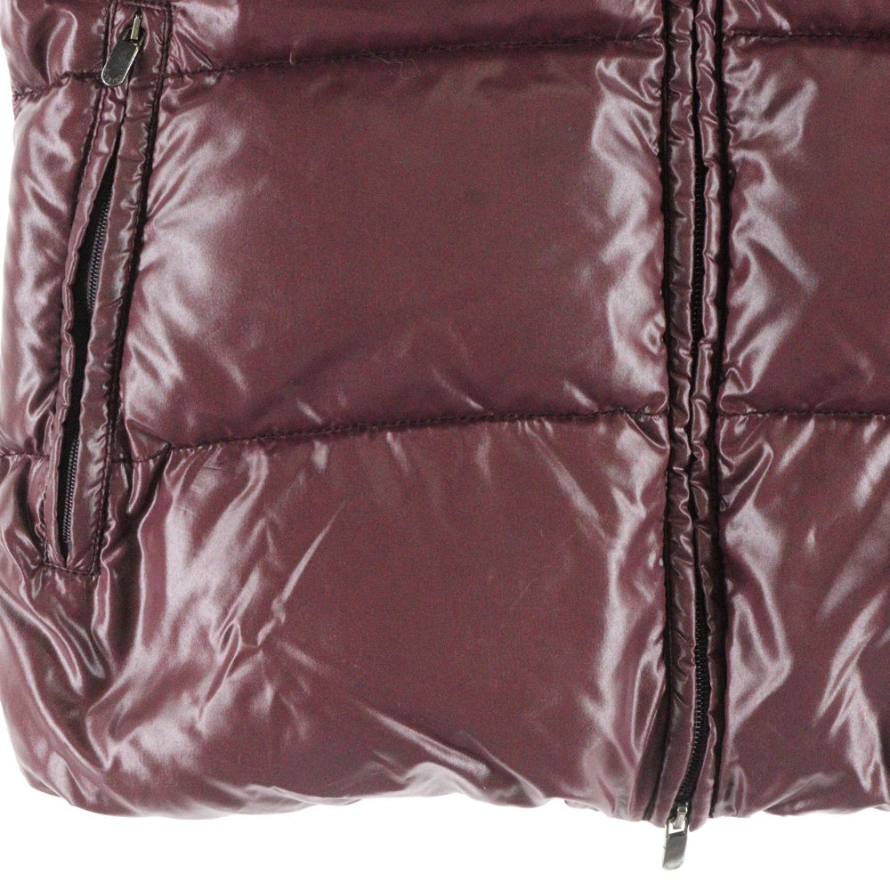 DUVETICA(デュベティカ) Goccia ファー フーデッド ジップアップ ノースリーブ ダウンベスト ボルドー レディース