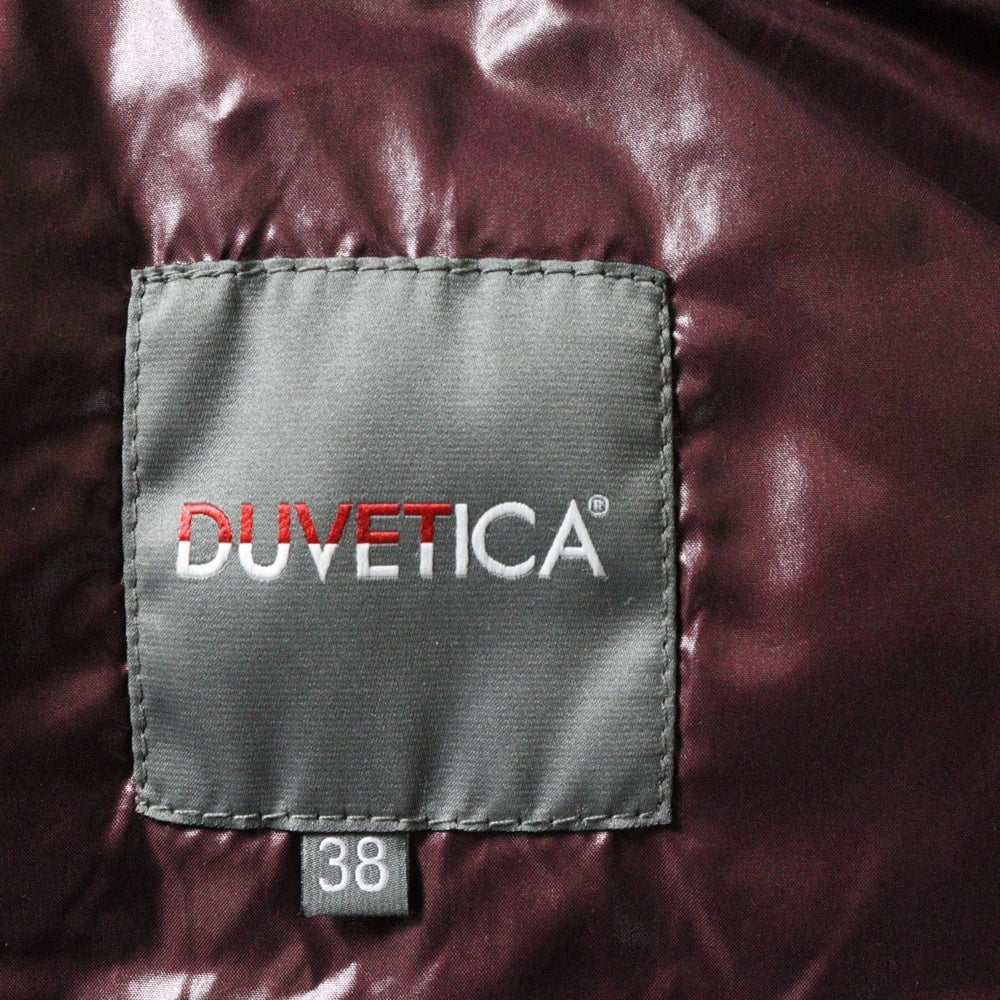 DUVETICA(デュベティカ) Goccia ファー フーデッド ジップアップ ノースリーブ ダウンベスト ボルドー レディース