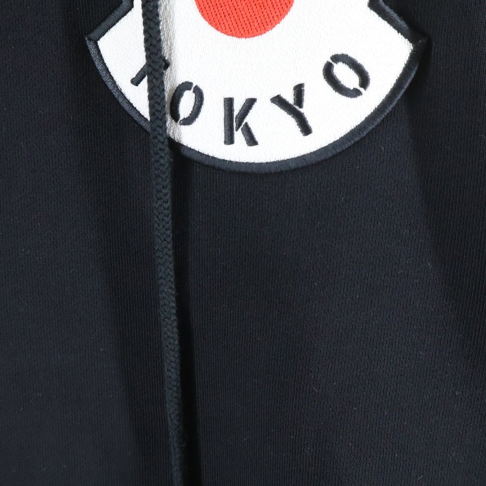 MONCLER(モンクレール) 19AW HOUSE OF GENIUS TOKYO ハウスオブジーニアス 東京 ラバーワッペンロゴ プルオーバースウェットパーカー フーディー ブラック E20968203151 809HM