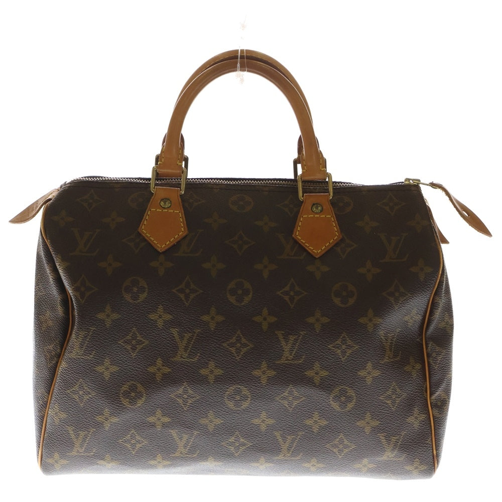 LOUIS VUITTON(ルイヴィトン) モノグラム スピーディ30 ミニボストンバッグ ハンドバッグ ブラウン レザー×PVC M41526 ゴールド金具 レディース