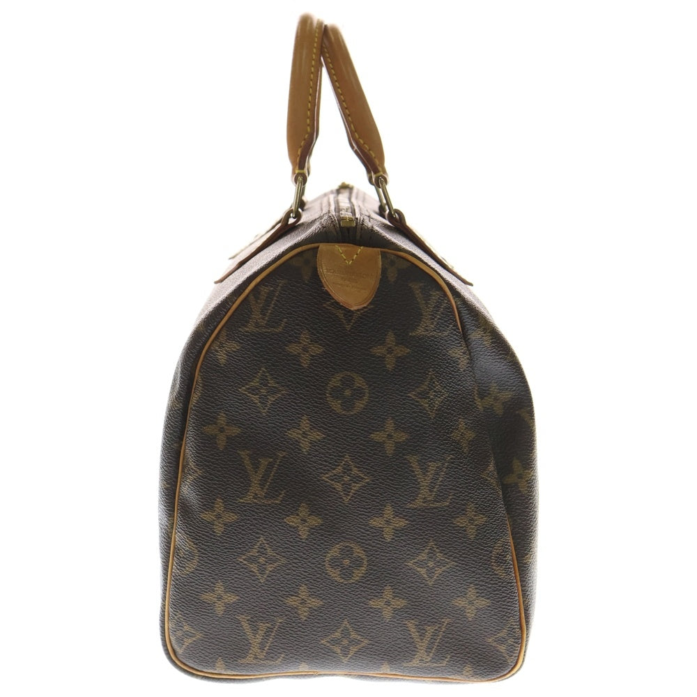 LOUIS VUITTON(ルイヴィトン) モノグラム スピーディ30 ミニボストンバッグ ハンドバッグ ブラウン レザー×PVC M41526 ゴールド金具 レディース