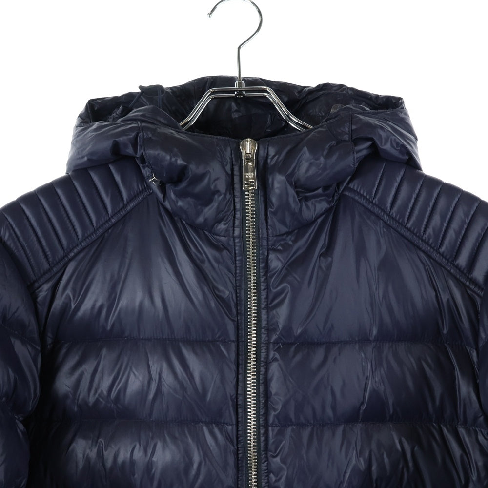 PRADA(プラダ) 20AW トライアングルロゴプレート ナイロン フーデッド ジップアップ ダウンジャケット ネイビー SGA654