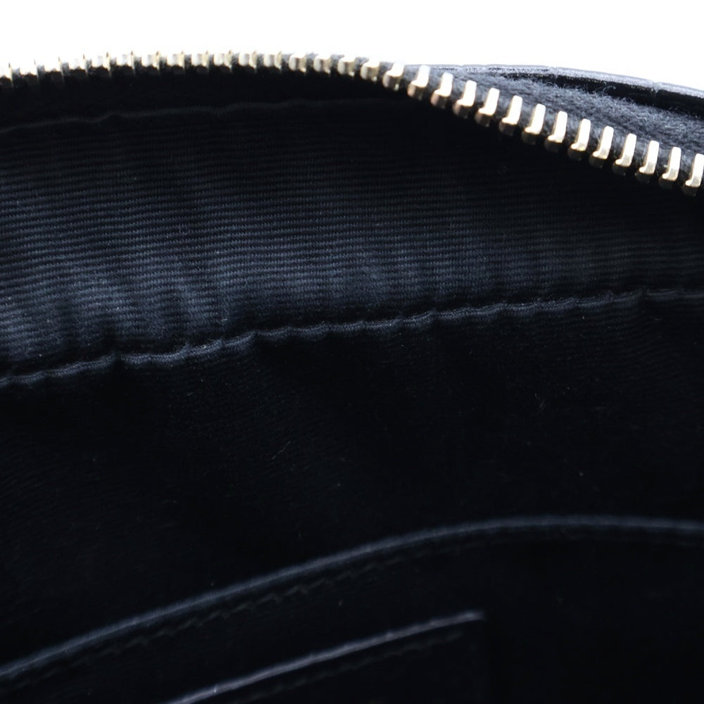 SAINT LAURENT PARIS(サンローランパリ) ルー 型押しクロコ フリンジ ショルダーバッグ ミニバッグ ブラック レザー 612542 ゴールド金具 レディース