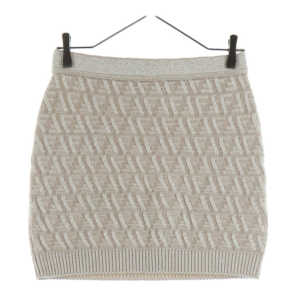 FENDI(フェンディ) スカート ホワイト カシミヤ混 FFロゴ FZQ764 レディース