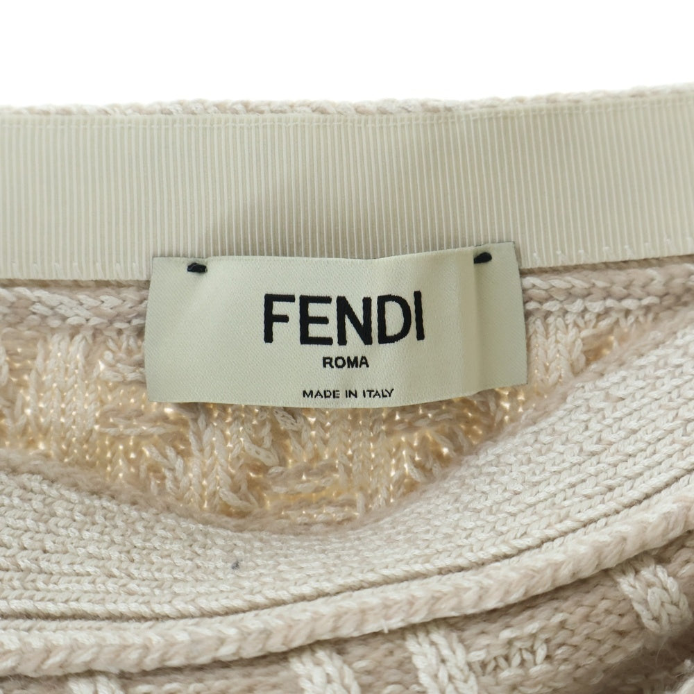 FENDI(フェンディ) スカート ホワイト カシミヤ混 FFロゴ FZQ764 レディース