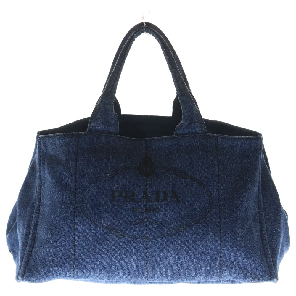 プラダ　カナパ　デニム　トートバッグ　正規品 PRADA(プラダ) カナパ デニム トートバッグ ラージ ハンドバッグ