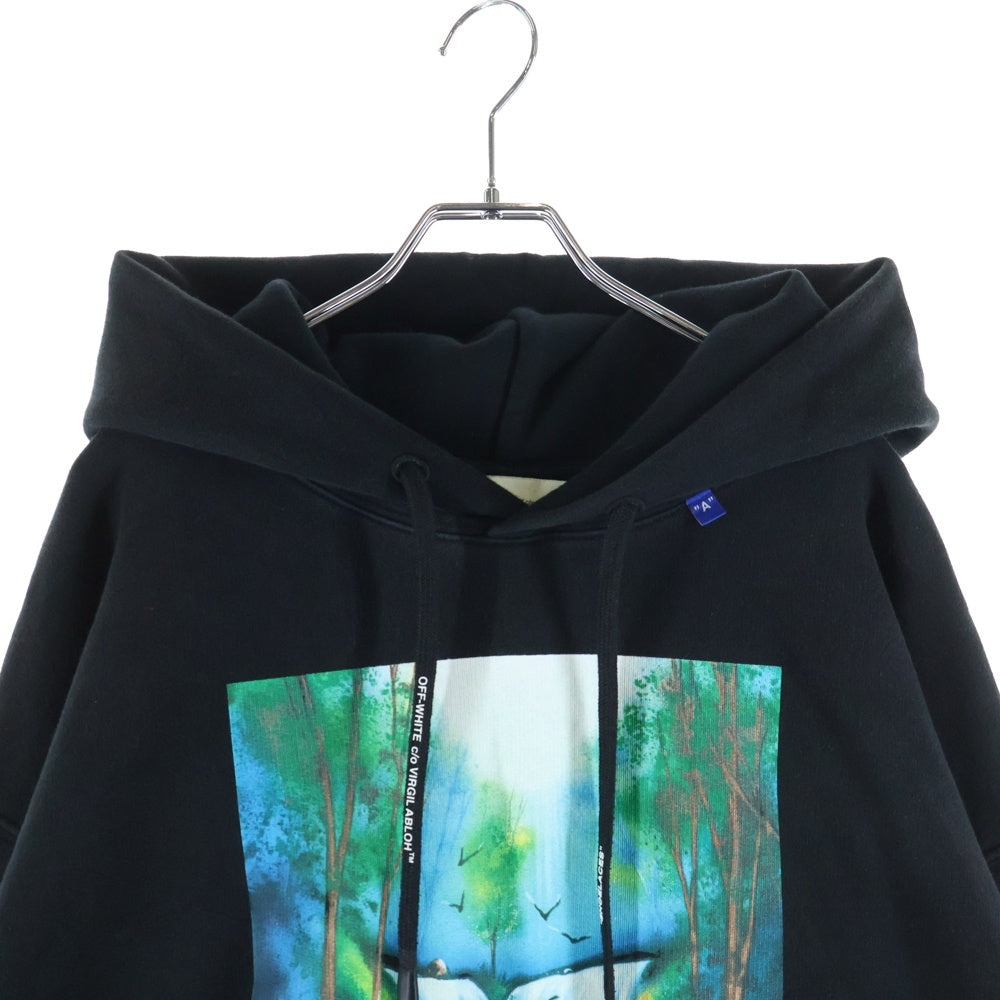 OFF-WHITE(オフホワイト) 19AW Diag Waterfall Over Hoodie ダイアグ ウォーター プルオーバープリントパーカー ブラック OMBB037E19E30015