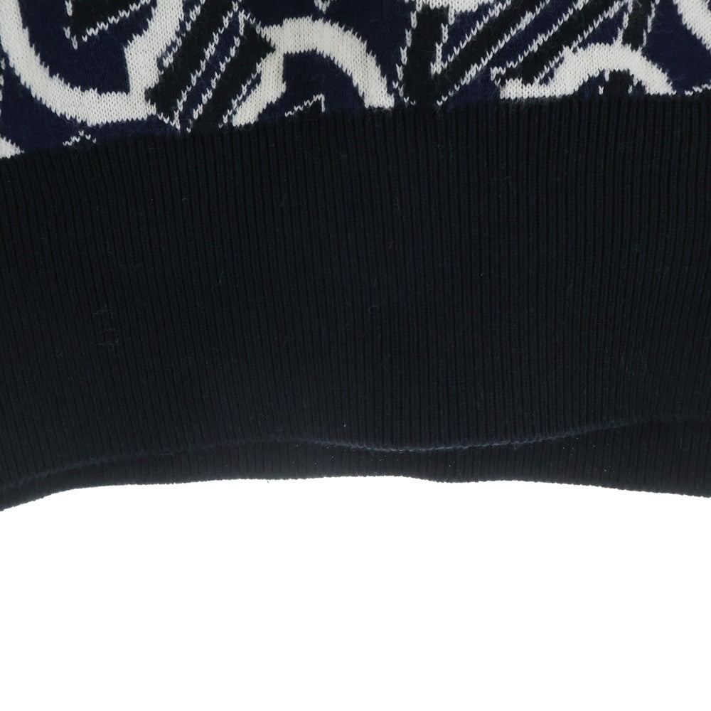 MONCLER(モンクレール) 20SS 総柄クルーネックニット セーター ネイビー/ホワイト G10919C76200