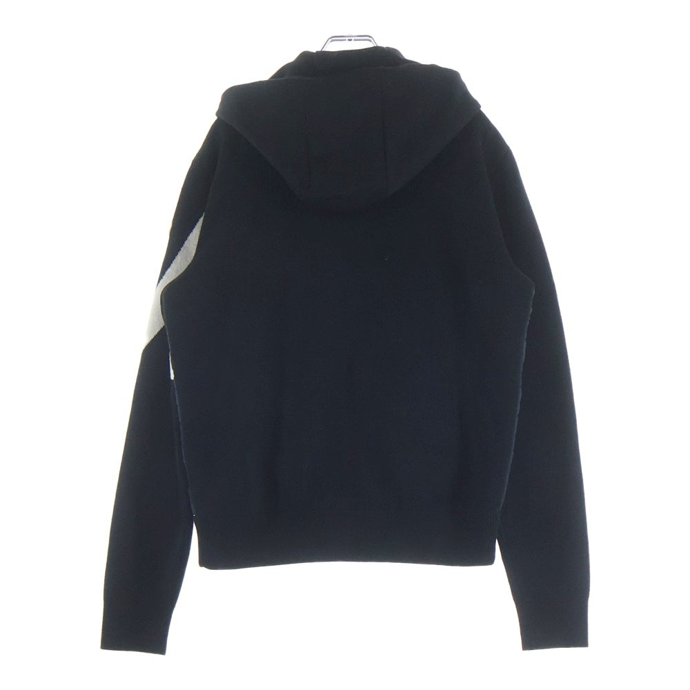 MONCLER(モンクレール) アームロゴ ニット切替 フーデッドダウンジャケット ブラック H20919B00009