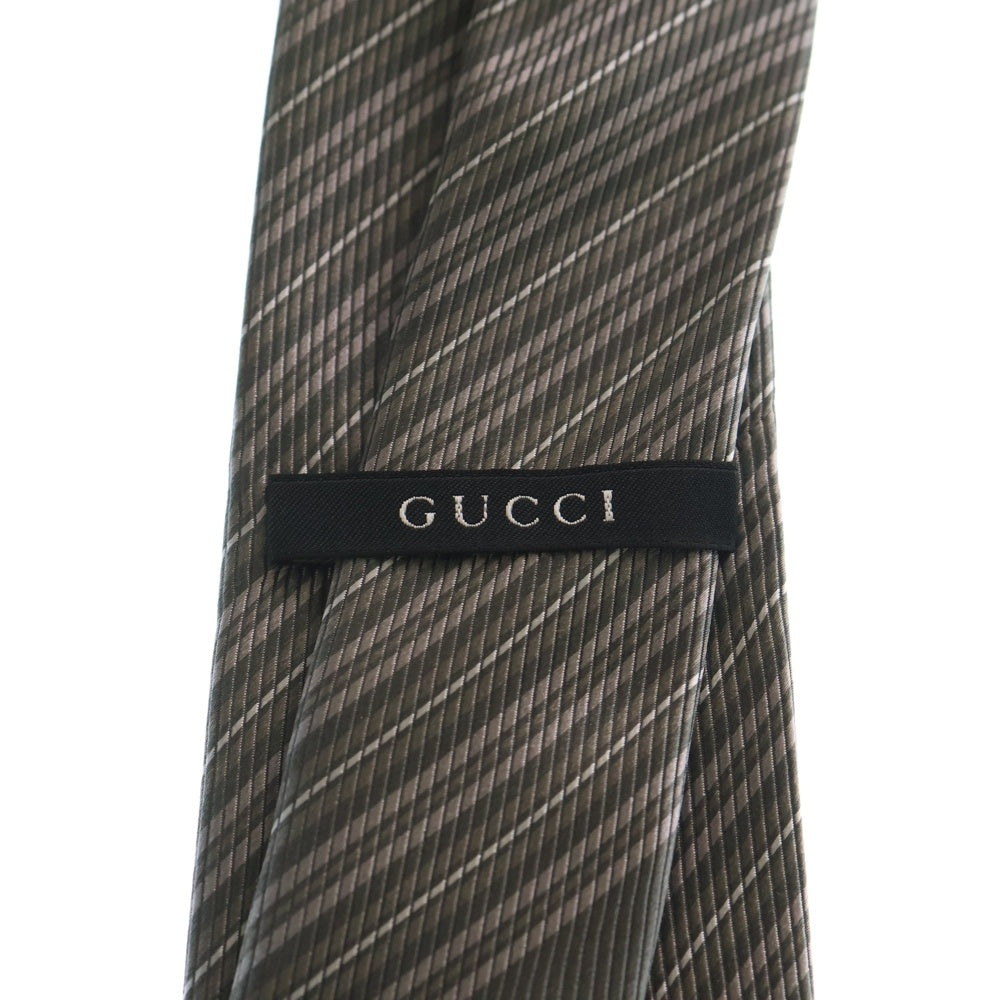 GUCCI(グッチ) 総柄プリント シルク ネクタイ グレー