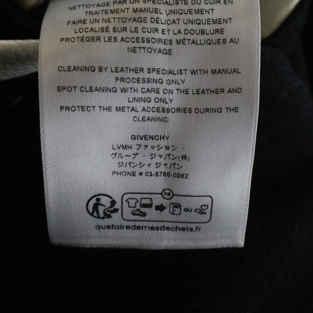 GIVENCHY(ジバンシィ) ロゴ刺繍 レザー切り替え ウールボンバージャケット ブルゾン スタジャン ブラック/ホワイト