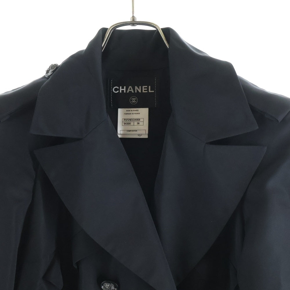 CHANEL(シャネル) シルクトレンチコート ブラック P37216V24958 レディース