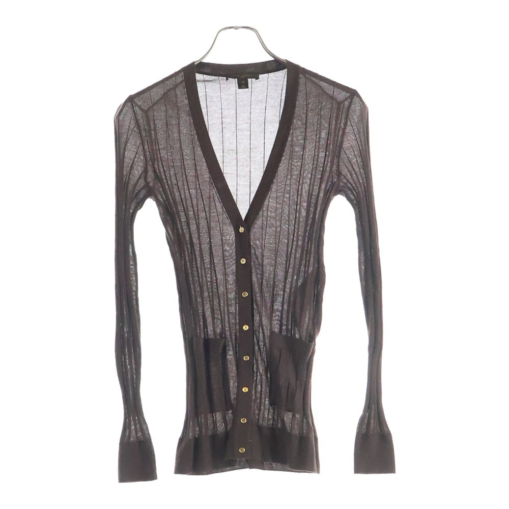 LOUIS VUITTON(ルイヴィトン) ベルテッド シルクカシミヤ ロングカーディガン ブラウン CA1926 レディース