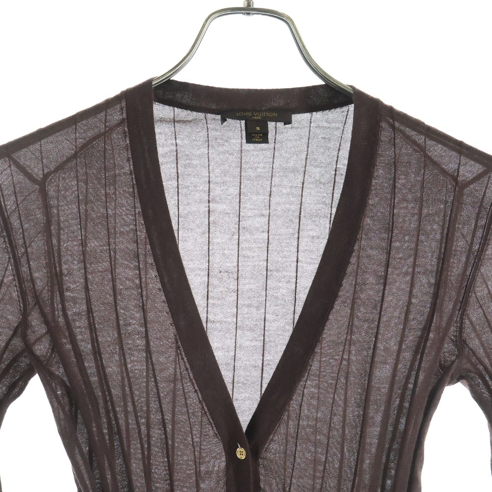 LOUIS VUITTON(ルイヴィトン) ベルテッド シルクカシミヤ ロングカーディガン ブラウン CA1926 レディース