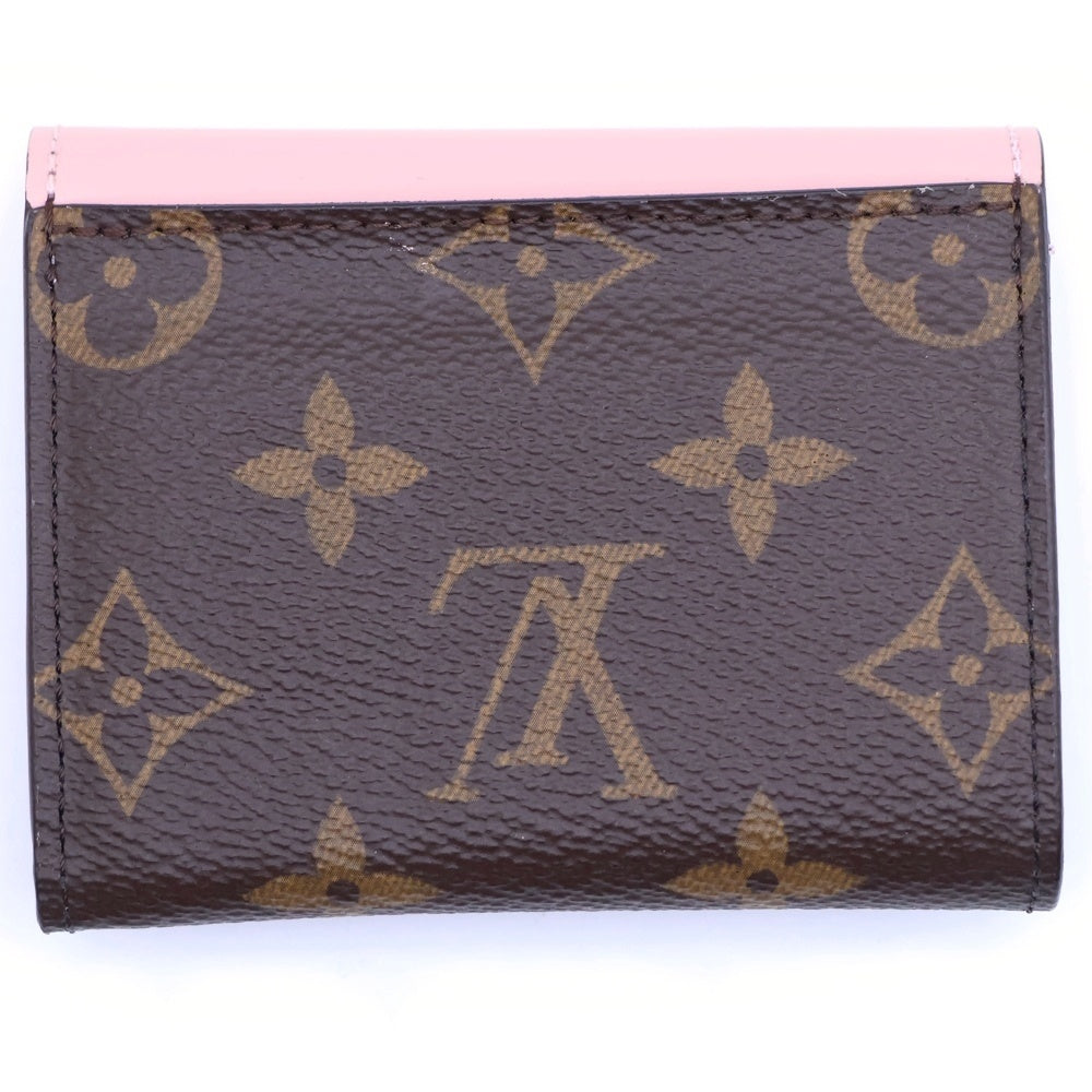 LOUIS VUITTON(ルイヴィトン) モノグラム ポルトフォイユゾエ ブラウン×ピンク PVC レザー M62933 コンパクトウォレット 財布 レディース