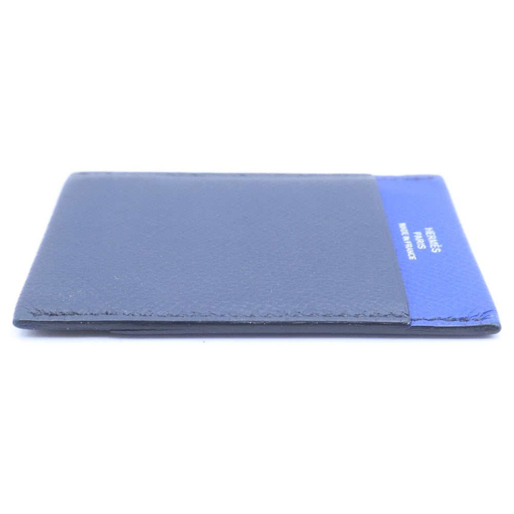 HERMES(エルメス) MC2 カードケース 名刺入れ ヴォーエプソン ネイビー×ブルー レザー O刻