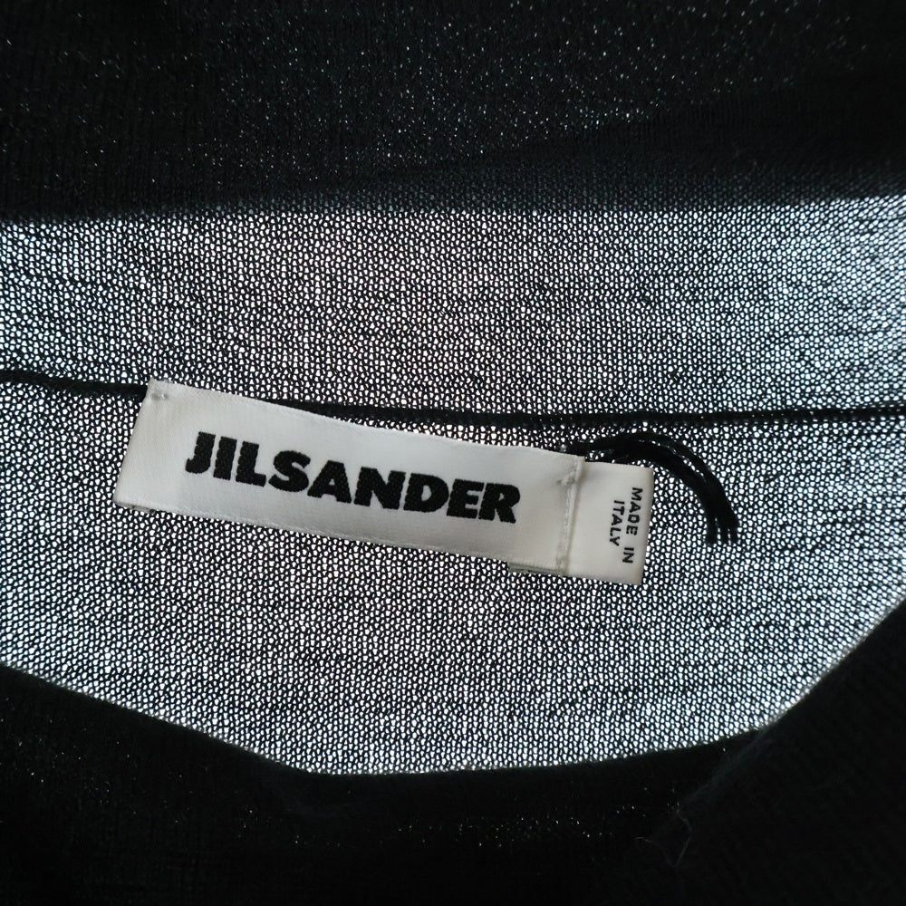 JIL SANDER NAVY(ジルサンダーネイビー) AD2016 シルクウールタートルネックニットセーター ブラック レディース
