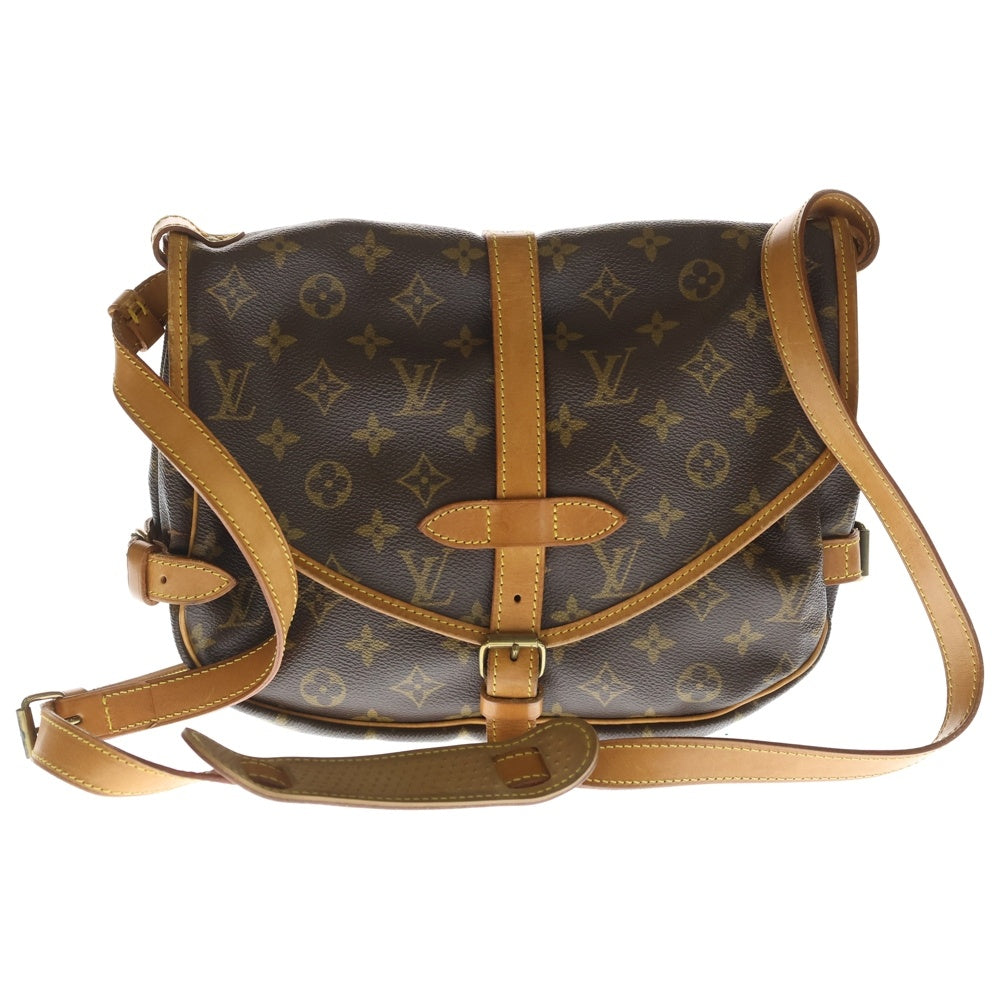 LOUIS VUITTON(ルイヴィトン) ソミュール30 モノグラム PVC レザー ショルダーバッグ ブラウン M42256 レディース