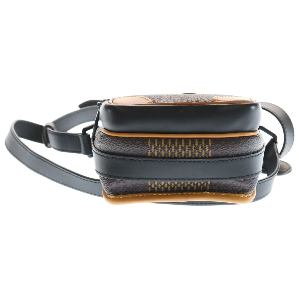 LOUIS VUITTON(ルイヴィトン) ×NIGO ダミエジャイアント アマゾンメッセンジャー ショルダーバッグ ミニバッグ ブラウン レザー×PVC N40357 ゴールド金具 レディース