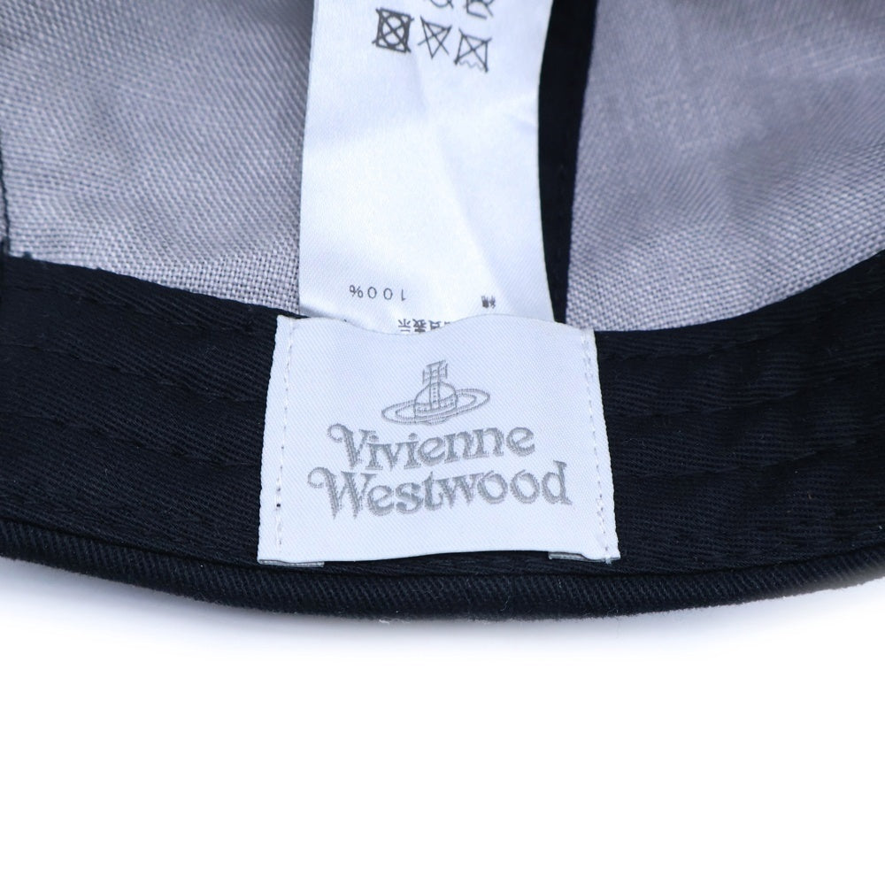 Vivienne Westwood(ヴィヴィアンウエストウッド) オーブロゴ刺繍 6パネル ベースボールキャップ 帽子 ブラック