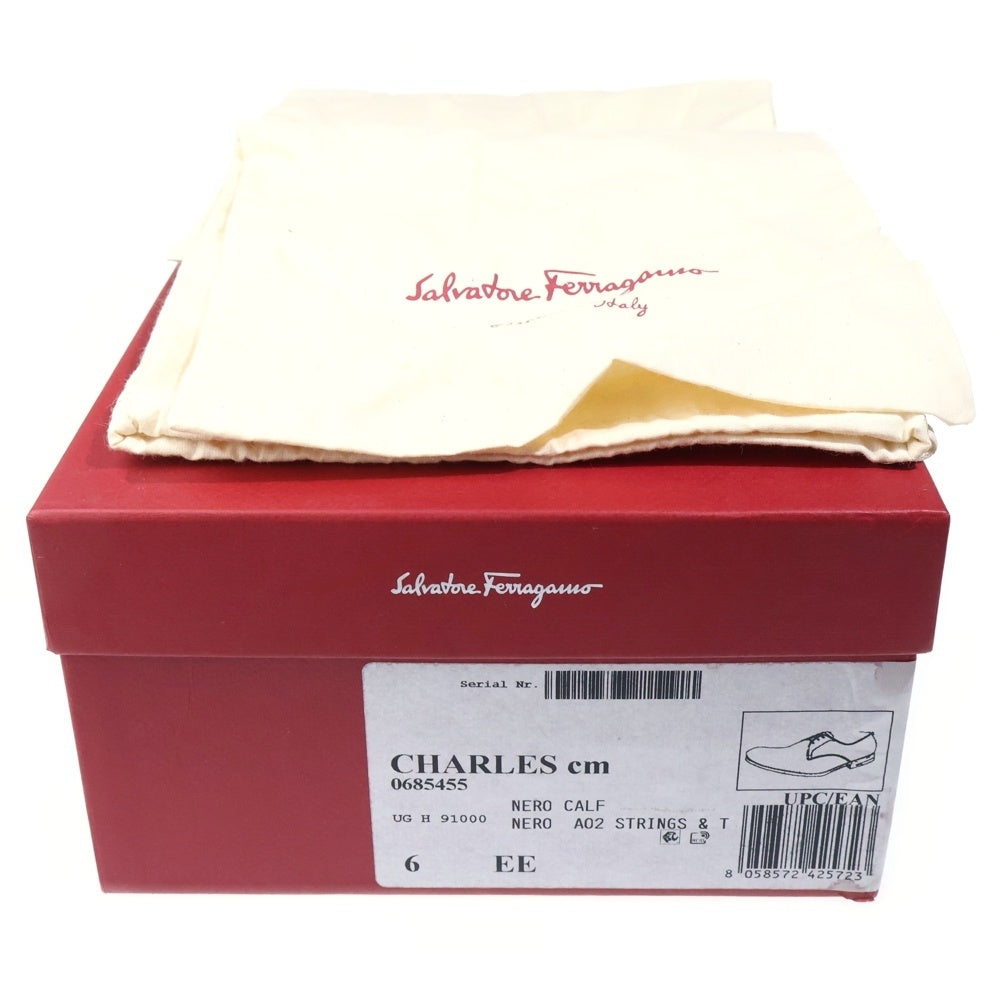 FERRAGAMO(フェラガモ) レザー ストレートチップ ドレス ビジネス シューズ ブラック