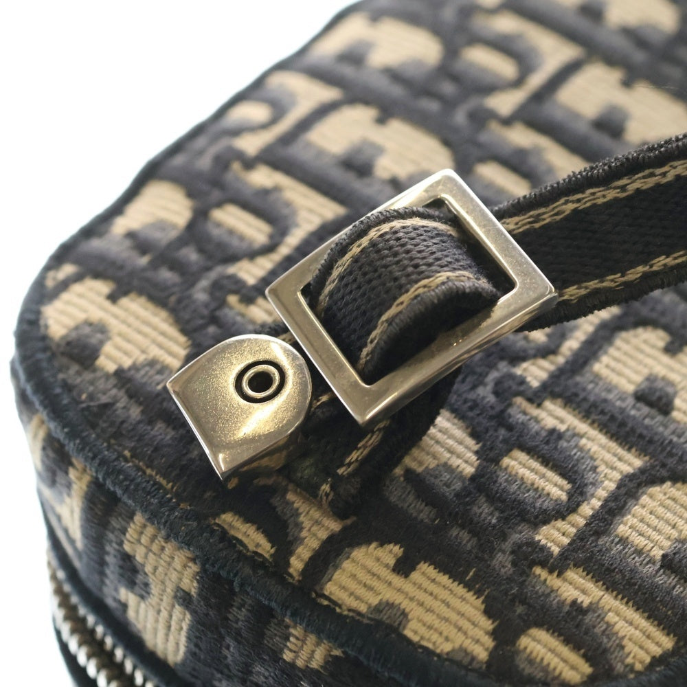 Christian Dior(クリスチャンディオール) オブリーク ロゴ バニティ 2WAY キャンバスショルダーバッグ ハンドバッグ ネイビー レディース