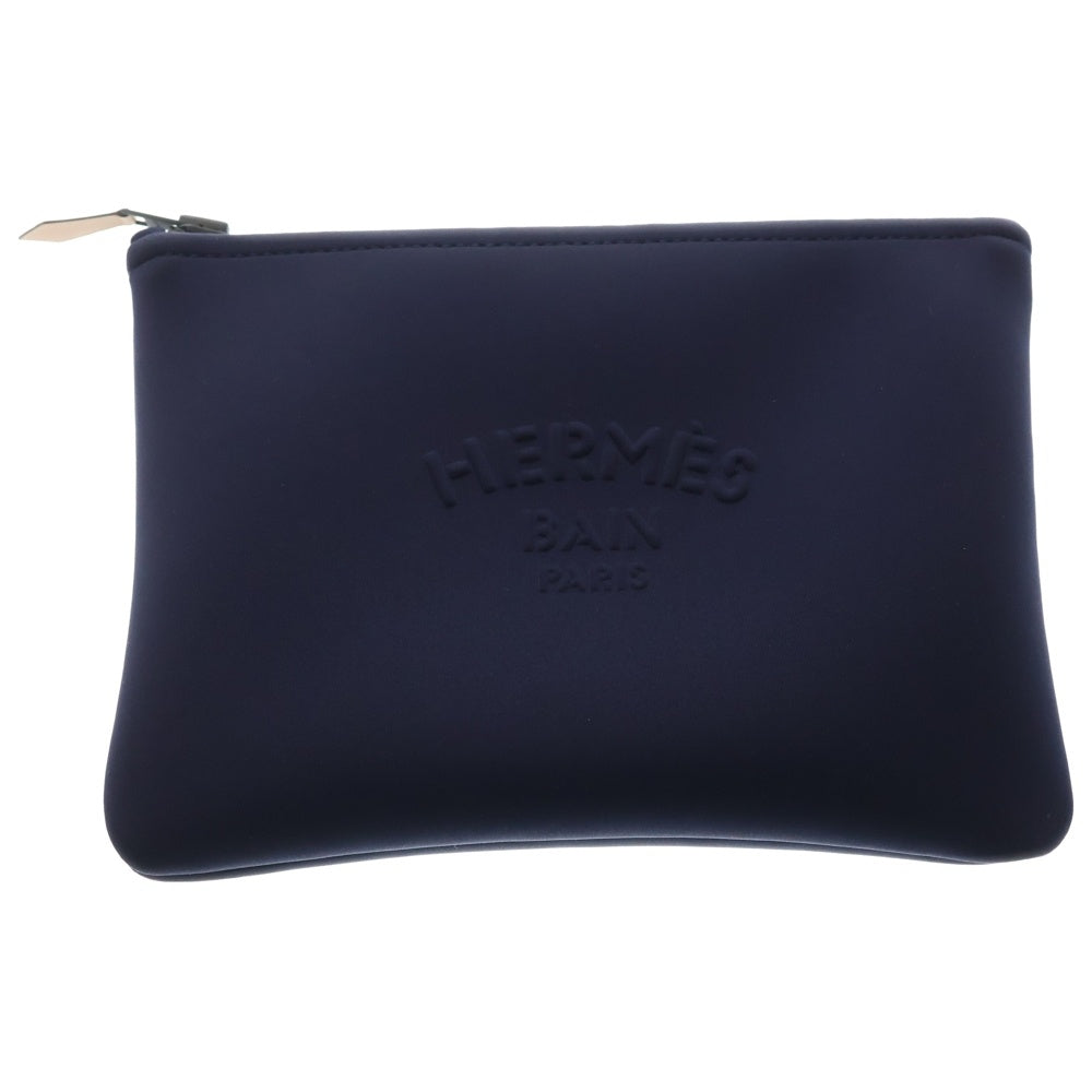 HERMES(エルメス) ネオバンMM 小物入れ ポーチ セカンドバッグ ネイビー スポンジ レディース