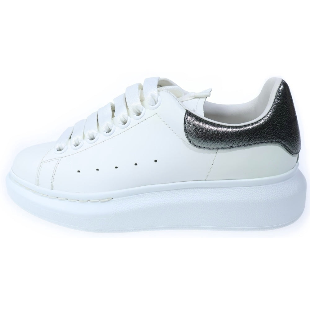 Alexander McQueen(アレキサンダーマックイーン) オーバーサイズド スニーカー レザー レースアップ ローカットシューズ ホワイト/シルバー レディース 553770