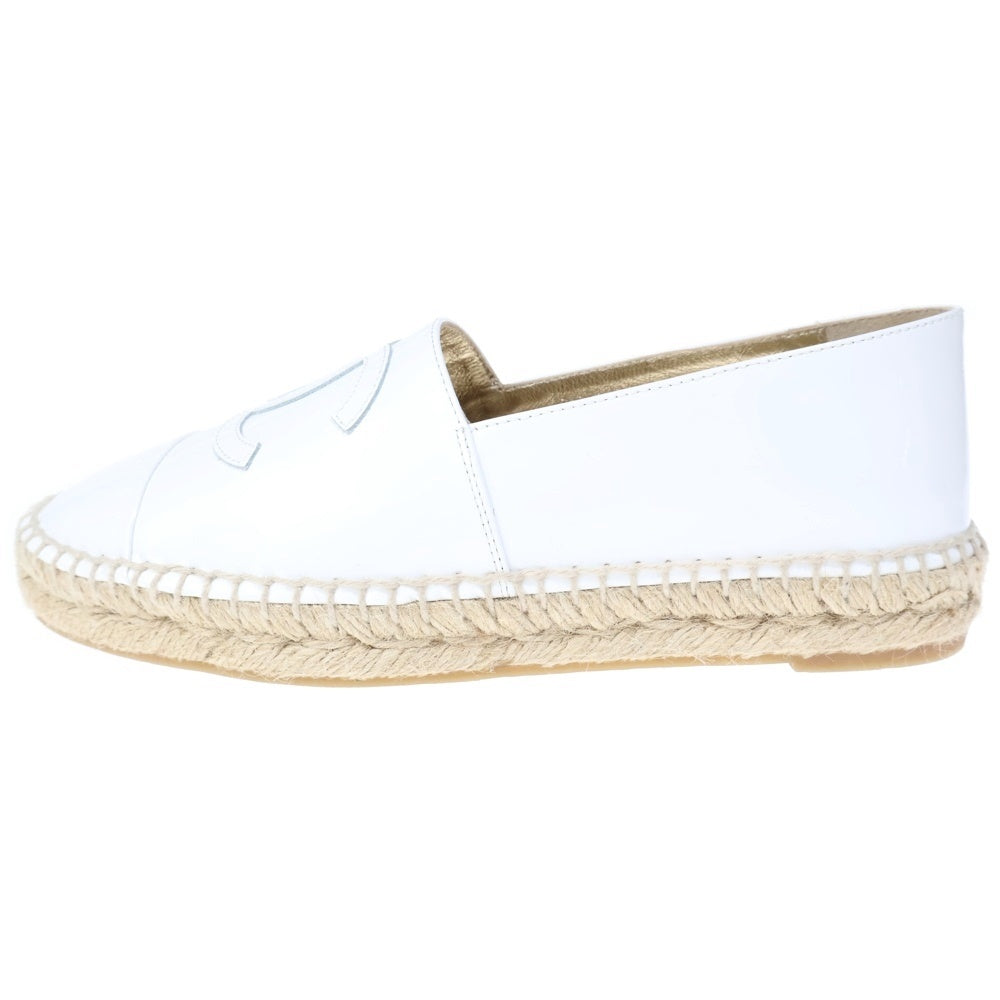 CHANEL(シャネル) ココマーク パテントレザー エスパドリーユ ローカットシューズ ホワイト レディース G29762