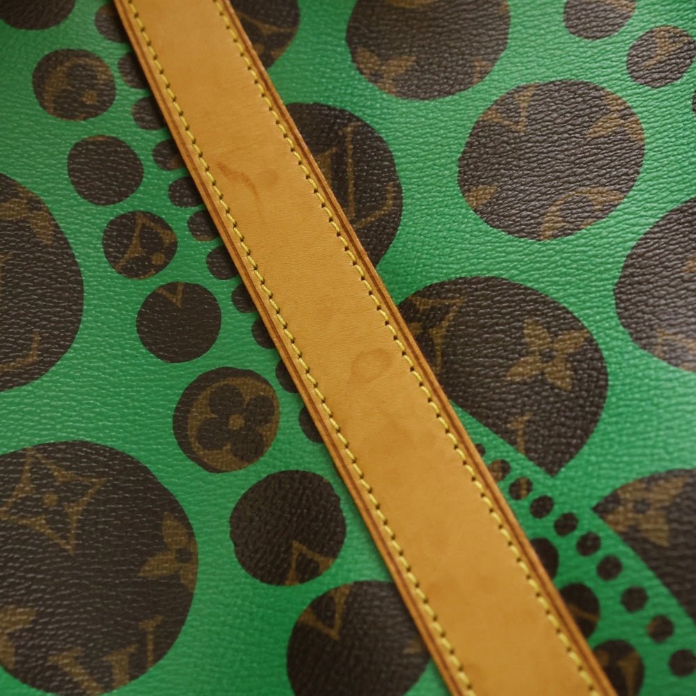LOUIS VUITTON(ルイヴィトン) ×YK 草間彌生 モノグラム キーポル55 PVC レザー ボストンバッグ ブラウン/グリーン M40696 レディース