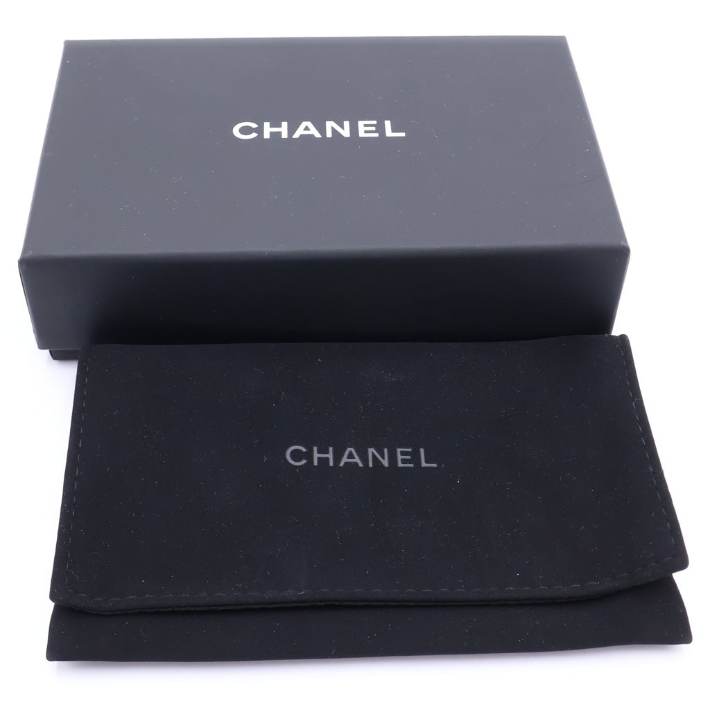 CHANEL(シャネル) マトラッセ スターココ 三つ折り財布 カードケース コンパクトウォレット ピンク キャビアスキン シルバー金具 レディース