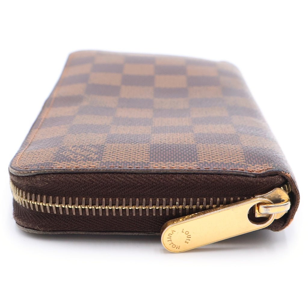 LOUIS VUITTON(ルイヴィトン) ダミエ ラウンドファスナーウォレット ロングウォレット 長財布 カードケース ブラウン PVCレザー N60015 ゴールド金具 レディース