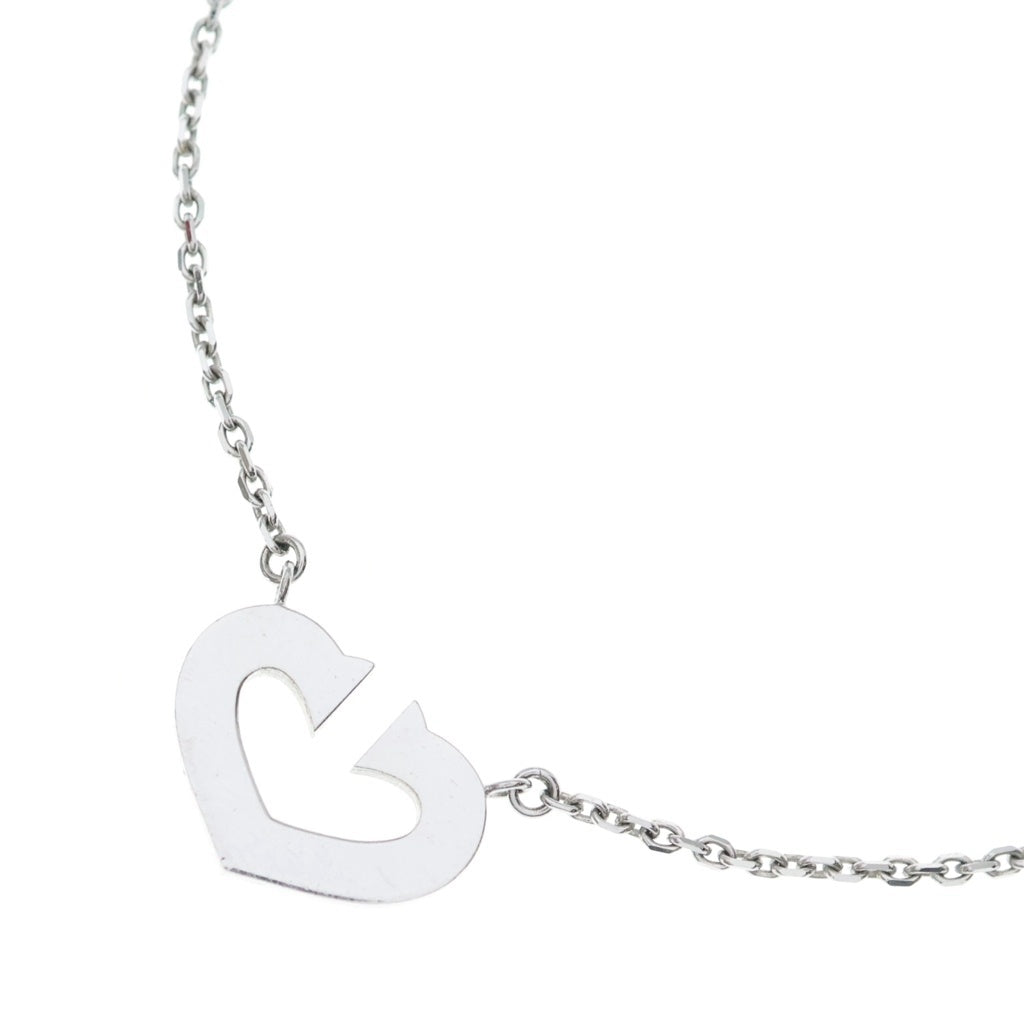 Cartier(カルティエ) カルティエ Cハート ネックレス ペンダント チェーン ホワイトゴールド 750WG レディース