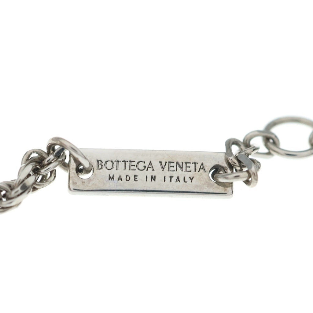 BOTTEGA VENETA(ボッテガヴェネタ) グリーンストーン ネックレス ペンダント スネークチェーン シルバー×グリーン Sv925 レディース