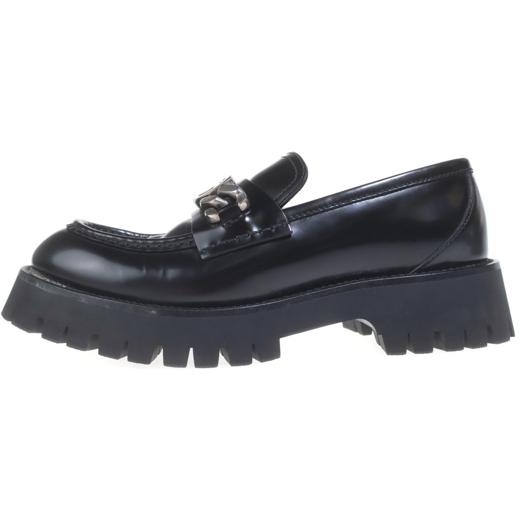 GUCCI(グッチ) ダブルロッキングG ラグソール ローファー ブラック レザー #40 752650