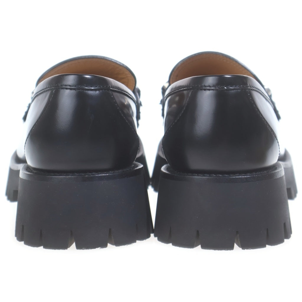 GUCCI(グッチ) ダブルロッキングG ラグソール ローファー ブラック レザー #40 752650