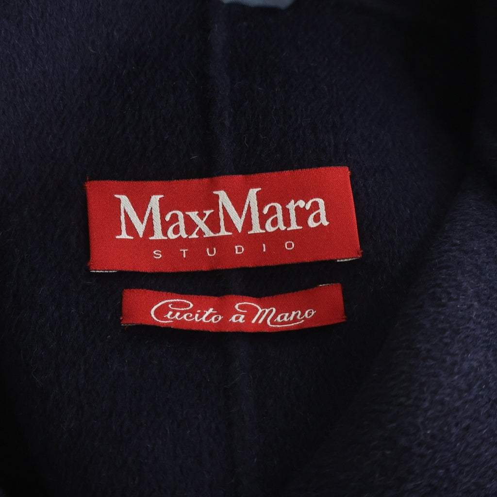 Max Mara(マックスマーラ) スタンドカラーコート アンゴラ×ウール ネイビー 36 レディース
