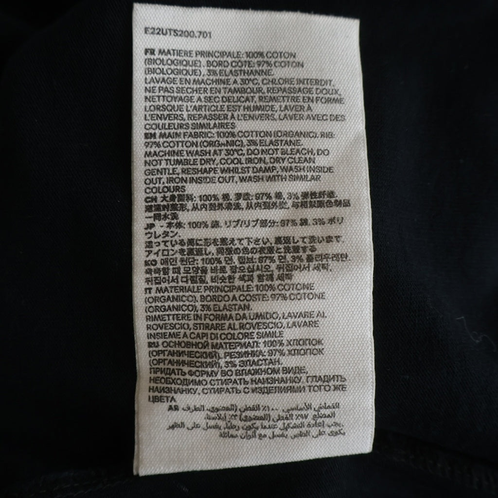 ami paris(アミパリス) ハートロゴ刺繍 クルーネックプルオーバースウェット ブラック コットン M E22UTS200.701