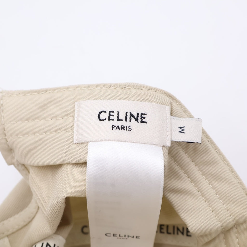 CELINE(セリーヌ) トリオンフ ロゴ刺繍ベースボールキャップ ベージュ #M レディース