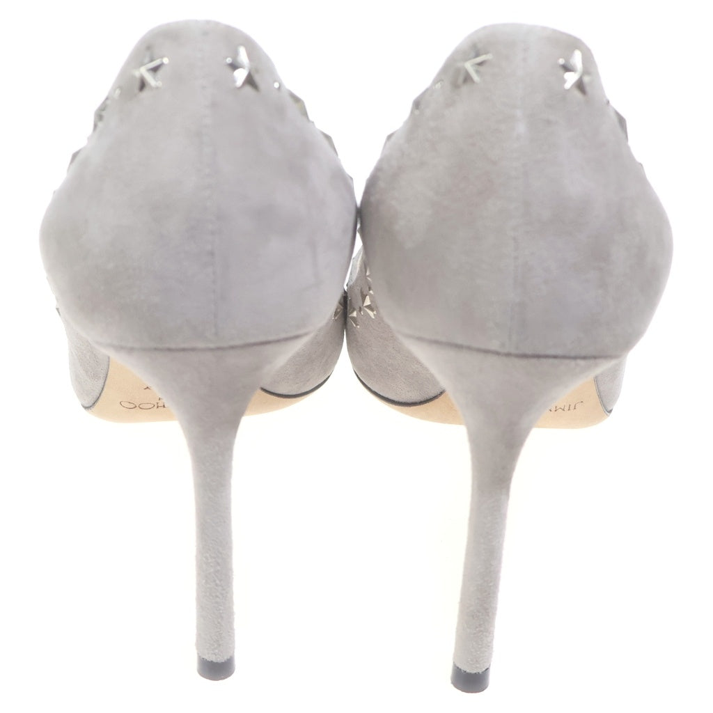 JIMMY CHOO(ジミーチュウ) スタースタッズ スエードレザー ヒール パンプス シューズ グレー レディース