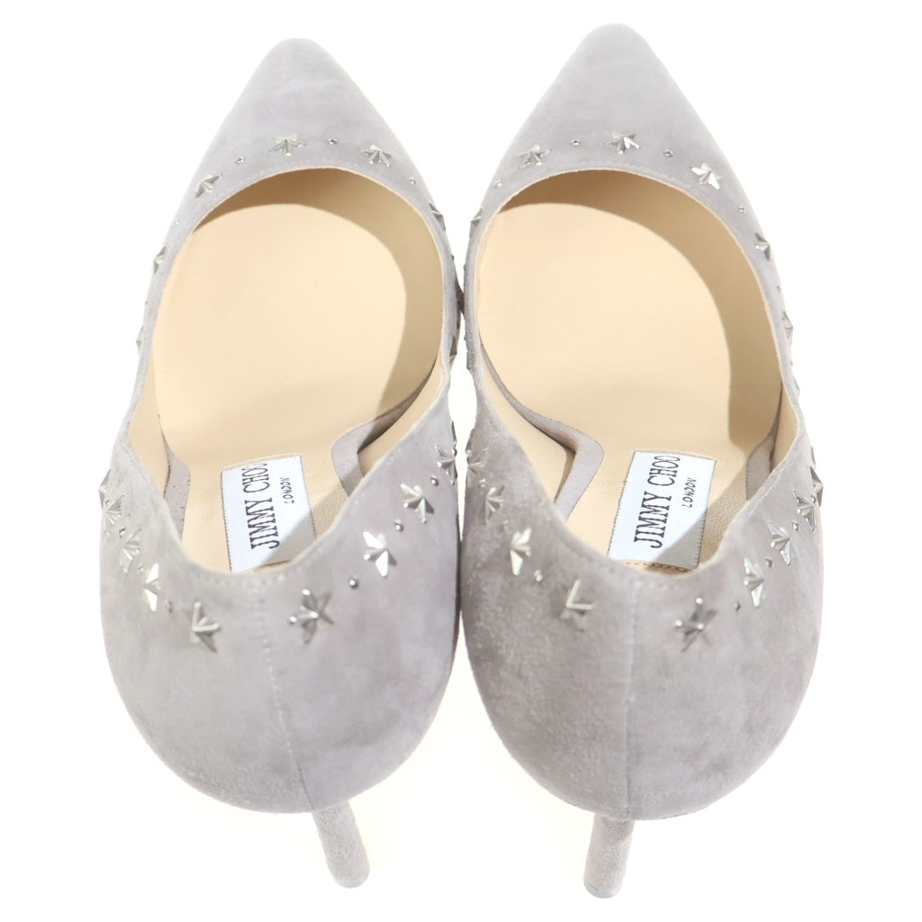 JIMMY CHOO(ジミーチュウ) スタースタッズ スエードレザー ヒール パンプス シューズ グレー レディース