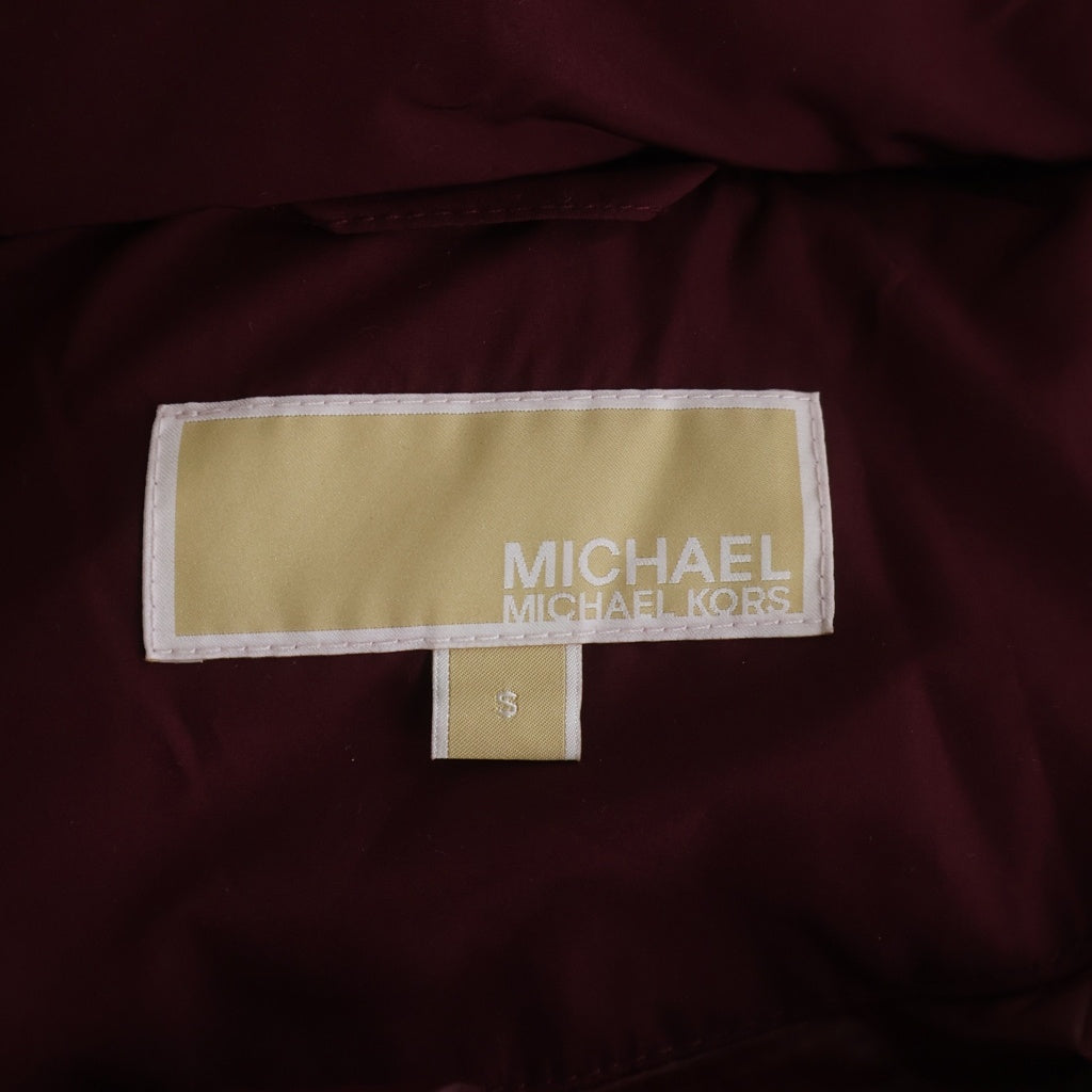 MICHAEL KORS(マイケルコース) フェイクファー フーデッド ダウンジャケット ボルドー レディース 77C5471M42