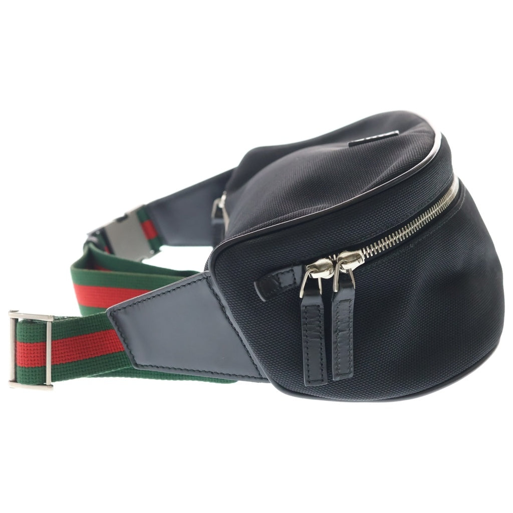 GUCCI(グッチ) シェリーライン ナイロン×レザー ボディバッグ ウエストバッグ 630920 ブラック
