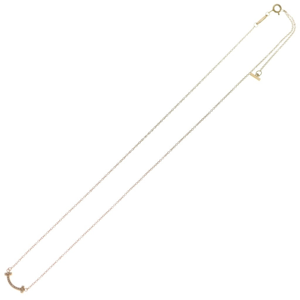 TIFFANY & Co.(ティファニー) Tスマイル ミニ ダイヤモンド Au750 K18YG ネックレス イエローゴールド レディース