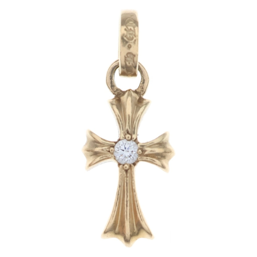 CHROME HEARTS(クロムハーツ) 22K CRS BBYFAT DIA ベイビーファットクロス 両面1ダイヤ ペンダントトップ ゴールド BCA034