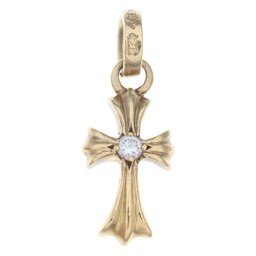 CHROME HEARTS(クロムハーツ) 22K CRS BBYFAT DIA ベイビーファットクロス 両面1ダイヤ ペンダントトップ ゴールド BCA034